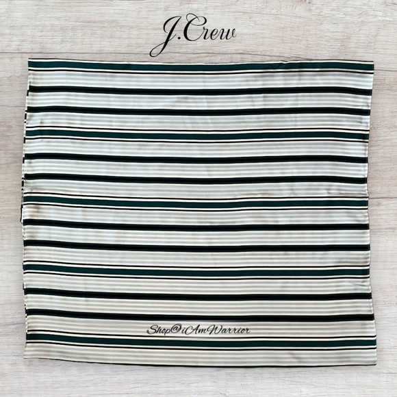 J.Crew teal/blue silk striped infinity scarf *shop@iamwarrior - Picture 5 of 12